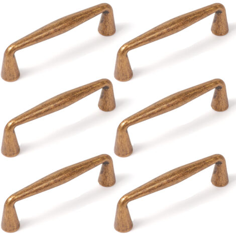 Lot de 6 Poignée de Meuble 96 mm – Poignées Vintage en Laiton Antique, Tiroir et Placard, Style Classique et Élégant (1/5)