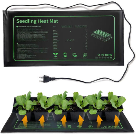 Tapis Chauffant pour Semis Germination, matériel pour Serre et semis IPX7 Imperméable, Nappe Chauffante pour Terrarium Plante, 53 25 cm