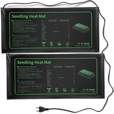 Lot de 2 Tapis Chauffant pour Semis Germination, matériel pour Serre et semis IPX7 Imperméable, Nappe Chauffante pour Terrarium Plante, 53  25 cm