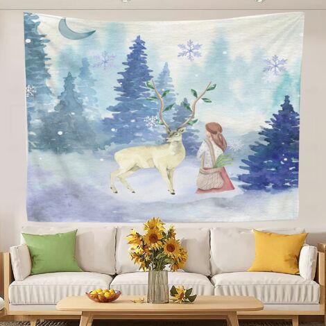 Tapisserie murale au design attrayant, idéale comme fond de chambre ou pour la décoration murale. 150x130cm (1/5)
