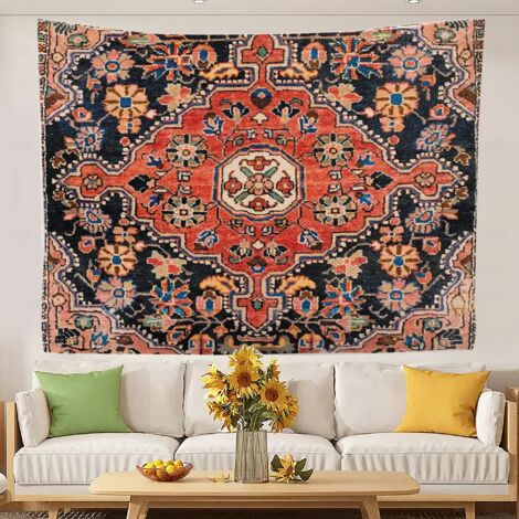 Tapisserie bohème tendance pour chambre à coucher, séchage rapide, rideau de séparation pour salon ou porte. 150x130cm (1/5)