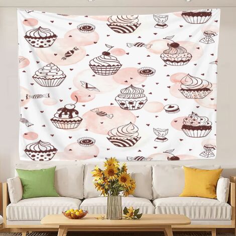 tapisseries décoratives, tapisserie murale esthétique pour chambre à coucher, tissu de fond pour chambre à coucher, maison, dortoir 150x130cm (1/5)