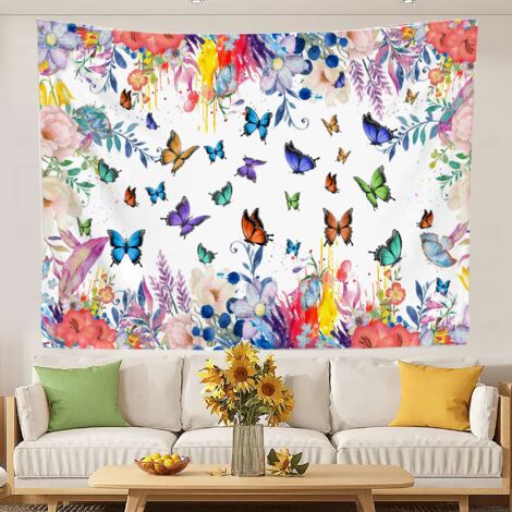 Tapisserie murale aux couleurs vives, tenture murale pour salon, séparateur de porte, rideau 150x130cm (1/5)