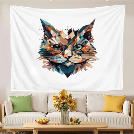 Tapisseries tendance et colorées, décoration murale à séchage rapide, idéale comme séparateur de porte ou rideau de salon. 150x130cm (1/5)