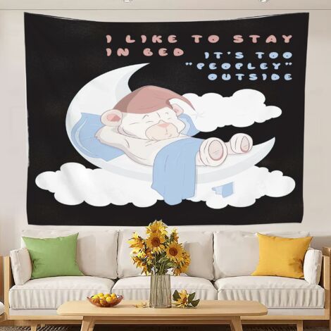 Tapisserie murale bohème amusante pour la décoration de la chambre à coucher. 150x130cm (1/5)