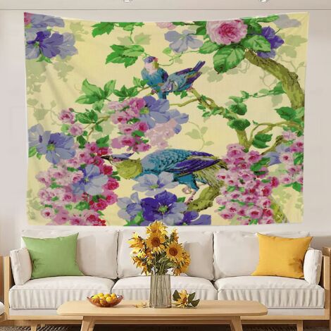 Tapisserie fantaisie amusante et tendance, nappe murale pour chambre de femme ou d'adolescente 200x150cm (1/5)