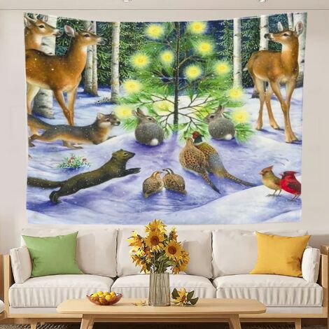 Tapisserie décorative amusante et colorée pour chambre à coucher, salon, rideau de porte ou séparateur de pièce 200x150cm (1/5)