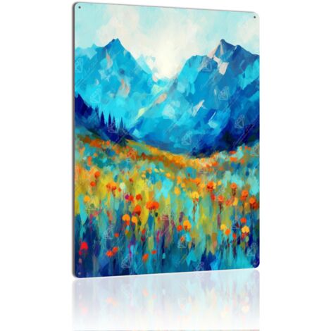 Plaque Métallique Décorative Vintage pour Jardin de Fleurs Sauvages, Une Touche de Nature Sauvage et de Style Rétro 30x20 cm. (1/5)