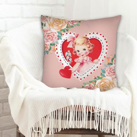 Housse de coussin sans coussin 45x45 doux pour anniversaire de mariage la saint-valentin (1/5)
