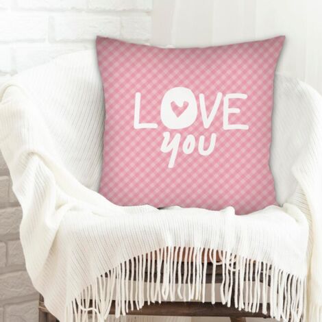 Housse de coussin carrée standard 45x45cm doux pour salon chambre à coucher décoration de la saint-valentin (1/5)
