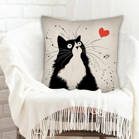 Housse de coussin carréedéhoussable pour mariage, anniversaire, la Saint-Valentin, la Fête des Mères et des Pères (1/5)