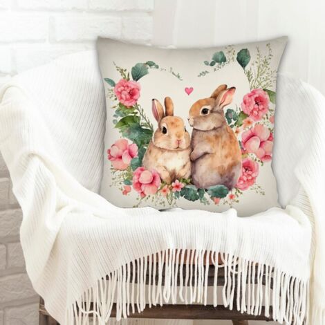 Housse de coussin sans coussin élégant pour mariage, anniversaire, naissance de bébé (1/5)