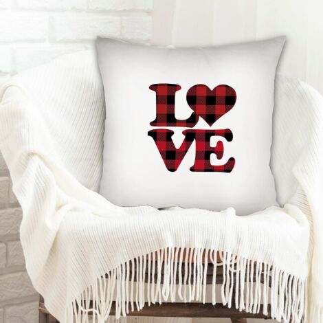 Housse de coussin pour décoration intérieure inaltérable pour la Saint-Valentin, la Fête des Mères, anniversaire (1/5)