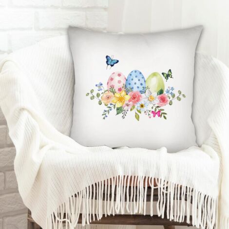 Housse de coussin sans coussin 45x45 à fermeture éclair invisible pour Noël, anniversaire, la Fête des Pères, la Fête des Mères (1/5)