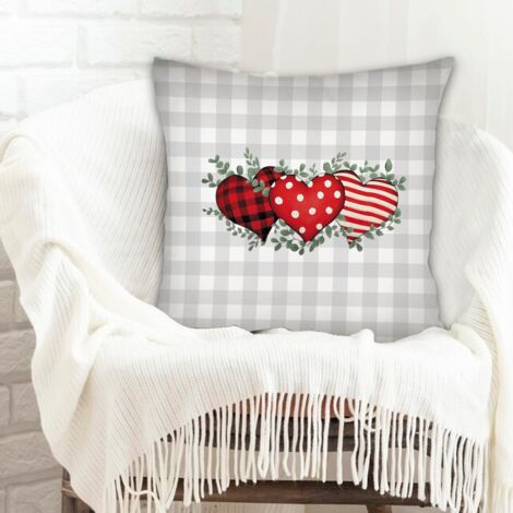 Housse de coussin 45x45 cm carrée cachée zippée pour décoration de maison pour la saint-valentin (1/5)