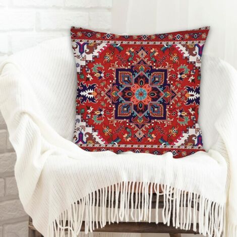 Housse de coussin 45x45 cm carrée maison douce confortable pour décoration de Pâques pour la maison et la chambre (1/5)