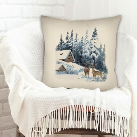 Housse de coussin carréedéhoussable pour Noël, anniversaire, la Fête des Pères, la Fête des Mères (1/5)