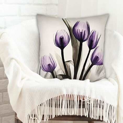 Housse de coussin sans coussin 45x45 à fermeture éclair invisible pour mariage, anniversaire, la Saint-Valentin, la Fête des Mères et des Pères (1/5)