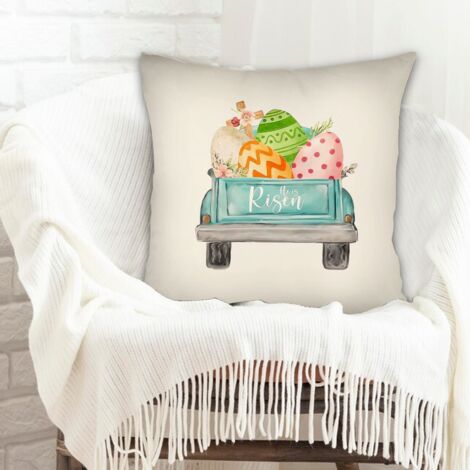 Housse de coussin décorative à fermeture éclair invisible pour Noël, anniversaire, la Fête des Pères, la Fête des Mères (1/5)