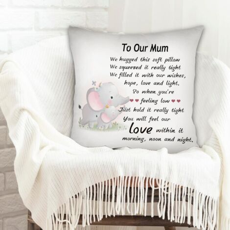 Housse de coussin 45x45 cm en polyester rustique pour anniversaire, naissance de bébé, la Saint-Valentin (1/5)