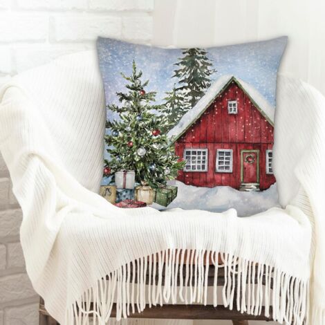 Housse de coussin 45x45 cm en polyester lavable pour cadeau de famille pour la Fête des Mères la Fête des Pères anniversaire mariage (1/5)