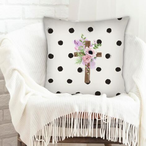 Housse de coussin carrée standard 45x45cm résistant aux tachespour noël action de grâce (1/5)