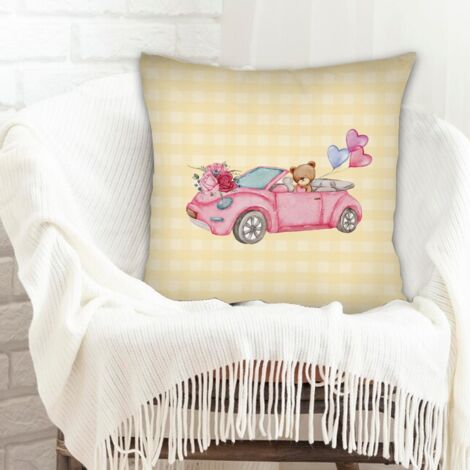 Housse de coussin décorative salon facile d'entretien pour mariage, anniversaire, naissance de bébé (1/5)