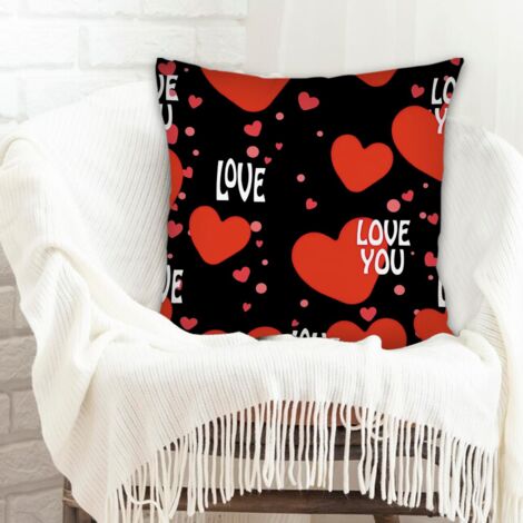 Housse de coussin sans coussin 45x45 doux pour la Saint-Valentin, la Fête des Mères, anniversaire (1/5)