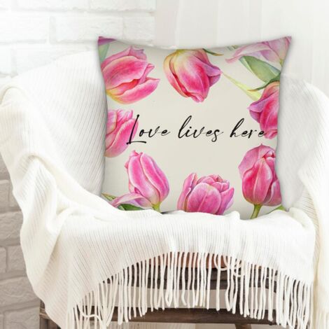 Housse de coussin carréelavable en machine pour décoration de maison et de chambre à coucher de la saint-valentin (1/5)