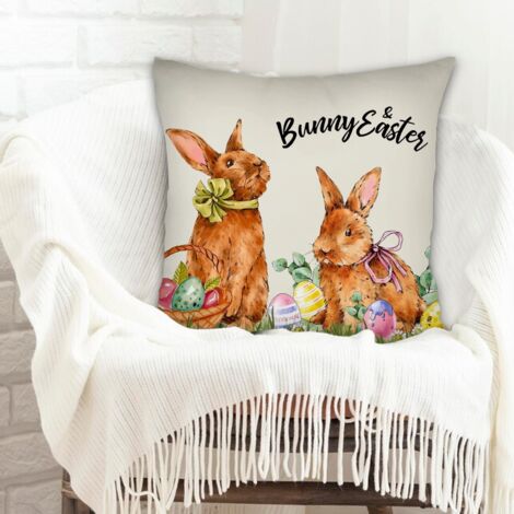 Housse de coussin sans coussin 45x45 cachée zippée pour canapé lit salon chambre à coucher (1/5)