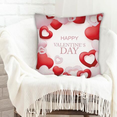 Housse de coussin carrée standard 45x45cm doux et respirant pour Noël, la Saint-Valentin, anniversaire (1/5)