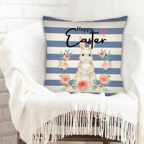 Housse de coussin sans coussin 45x45 à fermeture éclair invisible pour fête de Pâques (1/5)