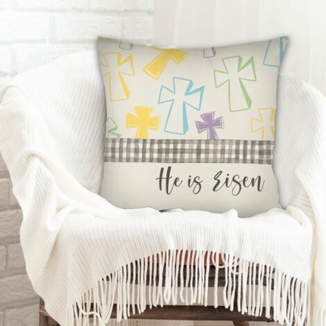 Housse de coussin sans coussin 45x45 résistant au lavage pour le Jour de l'An, Noël, Pâques (1/5)