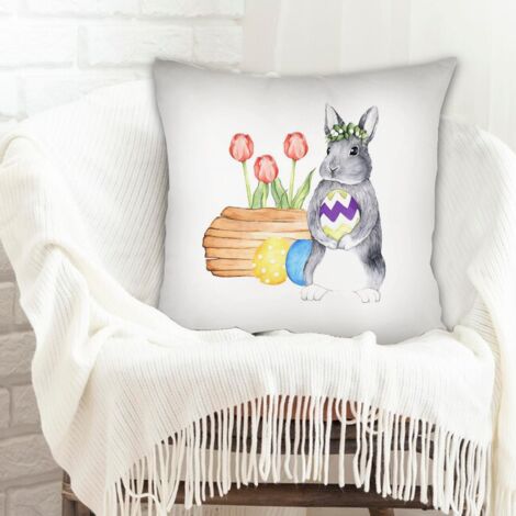 Housse de coussin de salon cachée zippée pour canapé ou lit, décoration de Pâques (1/5)