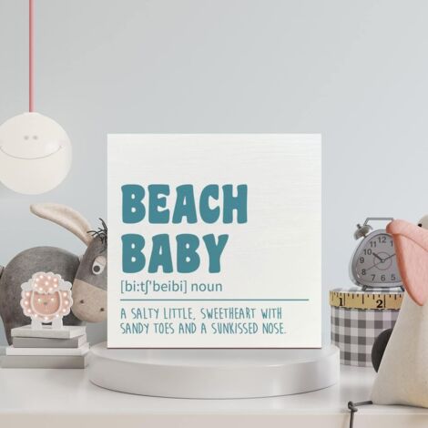 Panneau en boîte en bois pour salle de nursery de plage, "Un petit chéri salé", décoration inspirante de bureau pour nursery et chambre, décoration motivatrice pour chambre d'enfant et nursery (1/5)