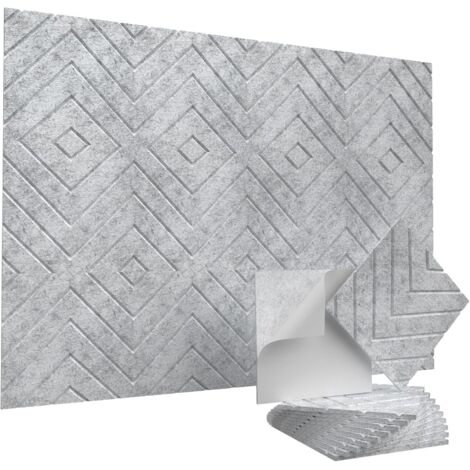 Lot de 12 Panneaux Acoustiques Auto-Adhésifs – Panneaux Insonorisants 30x30x1 cm, Absorption du Son pour Maison, Bureau et Studio, Gris (1/5)