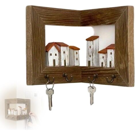 Porte Clé Mural Bois – Support Clés Muraux – Rangement Entrée Maison (1/5)