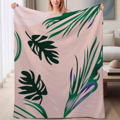 Couverture de lit en polaire, jeté doux et chaud de printemps, légère et luxueuse en microfibre de polyester, décoration intérieure cosy, cadeau pour lui elle,6080 pouces (1/4)