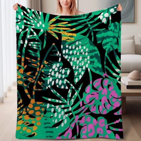 Couverture de lit en polaire, jeté doux et chaud idéal pour le printemps, légère et luxueuse en microfibre de polyester, décoration intérieure cosy, cadeau attentionné pour lui elle,6080 pouces (1/4)