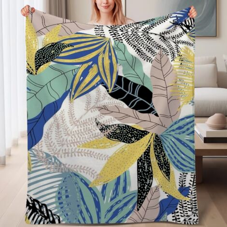 Couverture de lit en polaire, jeté doux et chaud idéal pour le printemps, légère et luxueuse en microfibre de polyester, décoration intérieure cosy et élégante, cadeau adapté pour tout le monde,6080 p (1/4)