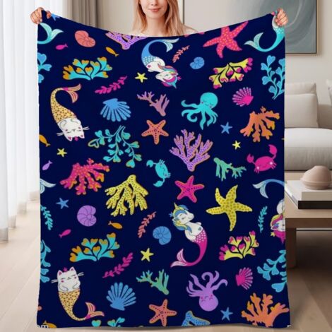 Couverture de lit en polaire, jeté doux et chaud idéal pour le printemps, légère et luxueuse en microfibre de polyester, décoration intérieure cosy et élégante, cadeau parfait pour hommes femmes,6080 (1/4)