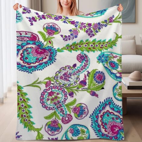 Couverture de lit en polaire, jeté doux et chaud pour le printemps, légère et luxueuse en microfibre de polyester, décoration intérieure, ajout élégant à la décoration intérieure, cadeau parfait pour  (1/4)