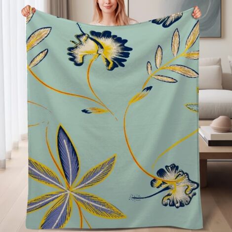 Couverture de lit en polaire, jeté doux et chaud idéal pour le printemps, légère et luxueuse en microfibre de polyester, décoration intérieure, ajout élégant à la décoration intérieure, cadeau parfait (1/4)