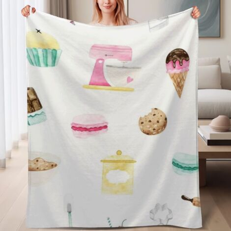 Couverture de lit en polaire, jeté doux et chaud pour le printemps, légère et luxueuse en microfibre de polyester, décoration intérieure cosy, ajout parfait à la décoration intérieure, cadeau idéal po (1/4)
