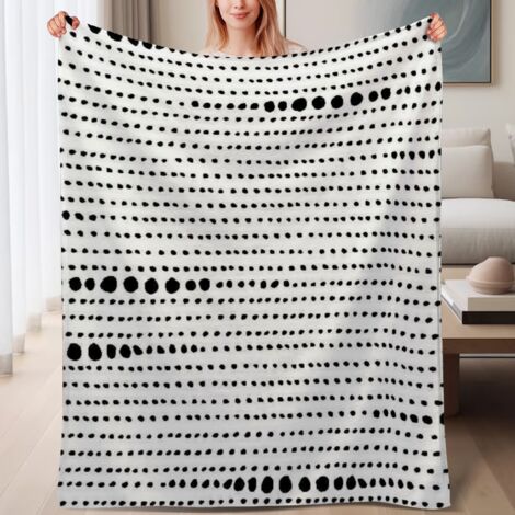 Couverture de lit en polaire, jeté doux et chaud de printemps, légère et luxueuse en microfibre de polyester, décoration intérieure, ajout parfait à la décoration intérieure, cadeau attentionné pour h (1/4)
