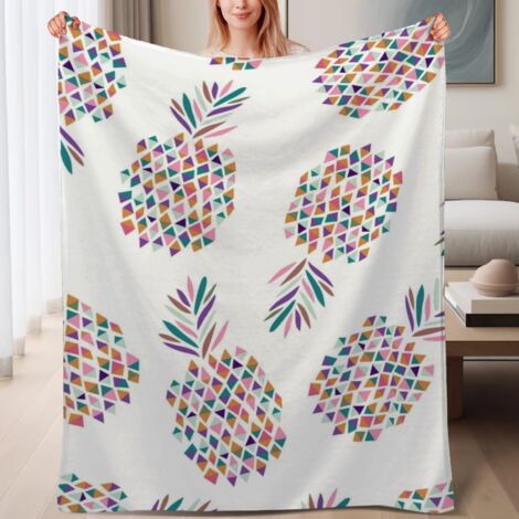 Couverture de lit en polaire, jeté doux et chaud pour le printemps, légère et luxueuse en microfibre de polyester, décoration intérieure cosy, excellent cadeau pour lui et elle,6080 pouces (1/4)