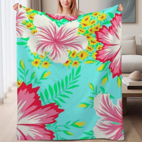 Couverture de lit en polaire, jeté doux et chaud pour le printemps, légère et luxueuse en microfibre de polyester, décoration pour chambre et salon, ajout parfait à la décoration, excellent cadeau pou (1/4)