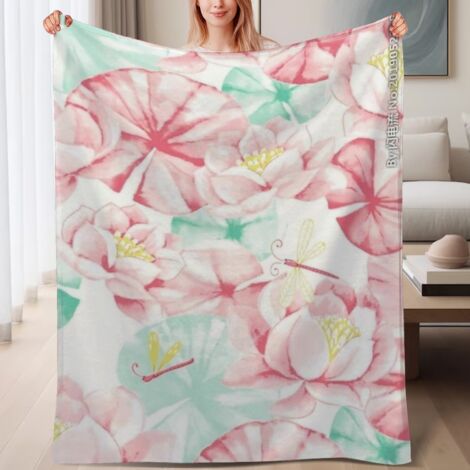 Couverture de lit en polaire légère en microfibre, douce et chaude, jeté de printemps,6080 pouces (1/4)