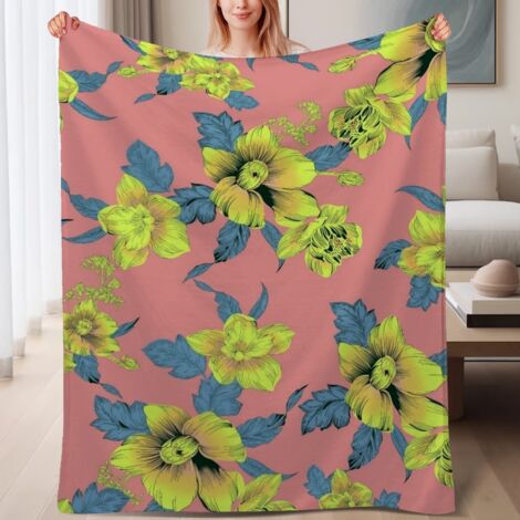 Couverture de lit en polaire, jeté doux et chaud pour le printemps, légère et luxueuse en microfibre de polyester, décoration intérieure, cadeau idéal pour tout le monde,6080 pouces (1/4)