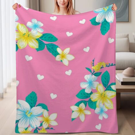 Couverture de lit en polaire, jeté doux et chaud pour le printemps, légère et luxueuse en microfibre de polyester, décoration intérieure cosy et élégante, ajout parfait à la décoration, cadeau adapté  (1/4)